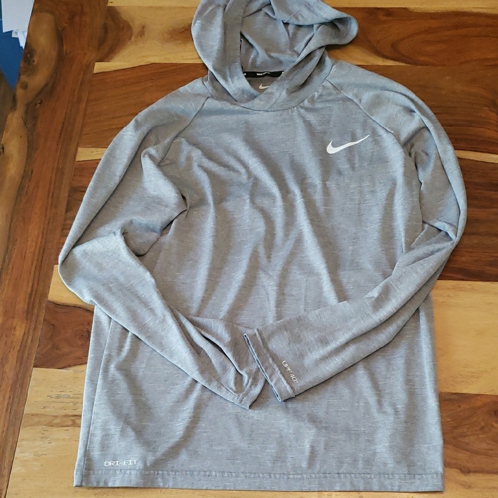 Nike Men's Gray Dri-FIT Hoodie Shirt